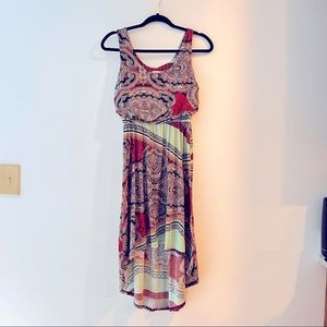 Xhilaration multicolored medium a-line midi dress